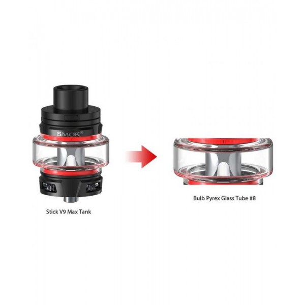 Smok #8 Bulb Replacement Glass Tube For Stick V9 Max Tank